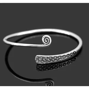 Boutique NEW Unisex‎ Engraved Geometric 925 Sterling Silver Cuff Bracelet, Adjustable thumbnail 8