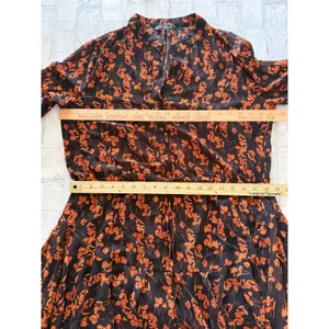 Lulus Sashay My Way Black Floral Print Long Sleeve Chiffon Mini Dress Sz M thumbnail 8