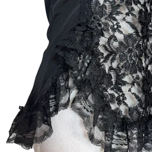 Vintage Y2K Lace Babydoll Cami Top S Black Bow Whimsigoth Coquette Fairy Grunge thumbnail 3