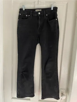Madewell Black Curvy Kick Out Crop Jean Size 27 thumbnail 3