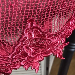 Simply Noelle Beach Cover Up Sheer Mesh Embroidered Appliqué Hot Pink Sz M thumbnail 9