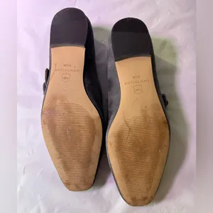 Ann Taylor Factory Gray Suede Flats with Buckle thumbnail 14