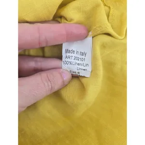 Lungo L'Arno Linen Top Womens S Yellow Striped Ruffle Hem Made in‎ Italy 202101 thumbnail 4
