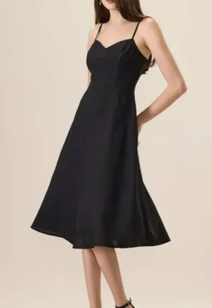 RIHOAS The Black Sweetheart Neck Slip Midi Dress 22 thumbnail 1