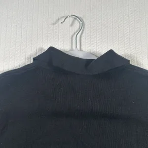 Talbots Women Large Black Sweater Ribbed Collared V-Neck Knit Pullover Top thumbnail 14