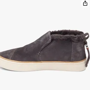 Toms grey suede side zipper faux fur bootie size 8 thumbnail 2