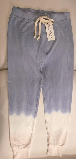 NWT Wildfox Jack Joggers Blue& Beige Dye Size M thumbnail 1