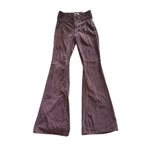 We The Free People NWT Jayde Cord High Rise Flare Jeans 25 Brown Boho 70s thumbnail 3