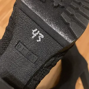 DKNY Logo Chunky Platform Ankle Knot Bootie Women’s US 7 Black Color 4”Heel NWT thumbnail 10