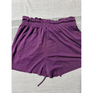 Fabletics Womens Purple Paperbag Waist Shorts‎ Drawstring Casual Lounge Size M thumbnail 7