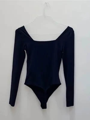 Aritzia Black Long-Sleeve Square Neck Bodysuit thumbnail 3