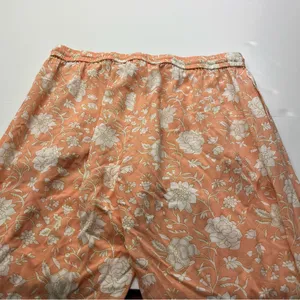 World Market Peach Green Floral Print Pajama Pants Womens Size‎ Small Pull On thumbnail 12