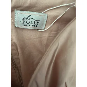 Oh Polly Blush Pink Bustier Corset Off Shoulder Long Sleeve Blouse Crop 2 NEW thumbnail 2