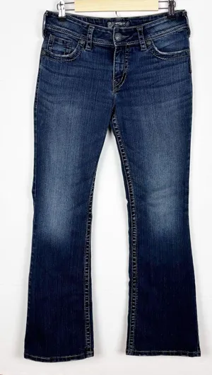 Silver Jeans Suki Surplus Women's Dark Wash Mid Rise Bootcut Denim Jeans Size 29x32 thumbnail 1