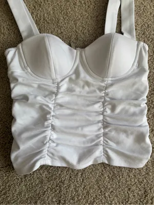 Reformation Linnea going out rush white summer sleeveless Knit Top size xs thumbnail 5