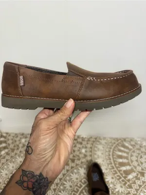 BOBS from Skechers Brown Slip-On Loafers with Contrast Stitching thumbnail 4