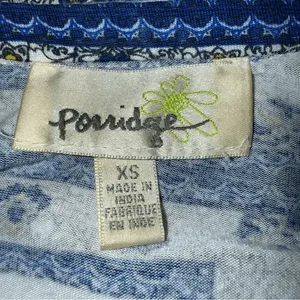 ANTHROPOLOGIE PORRIDGE Belmar Blue and White Popover Blouse EUC‎ Size XS thumbnail 8