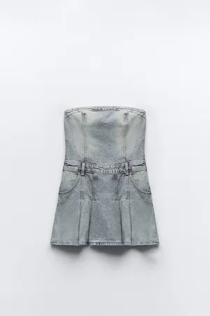 Zara Denim Dress Mini Casual Jeans Jean thumbnail 4