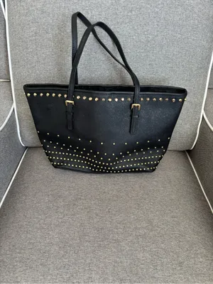 Michael Kors Black Saffiano Studded Tote with Gold Hardware thumbnail 6
