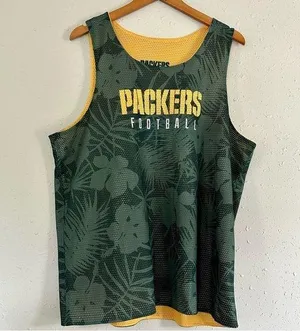 Green Bay Packers Green Gold Reversible Jersey XL Football NFL Fan thumbnail 1
