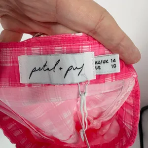 Petal + Pup Pink Gingham High Low Crop Top and Maxi Skirt Set Size 10 US thumbnail 8
