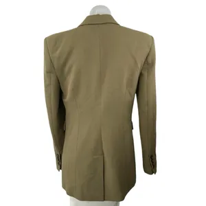 Zara Womens Olive Green Long Sleeve Notch Lapel Pocket Blazer Coat Jacket Size S thumbnail 2