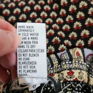 Vintage Sag Harbor Crinkle Tribal Broomstick Pleated A-Line Midi Skirt Large thumbnail 8