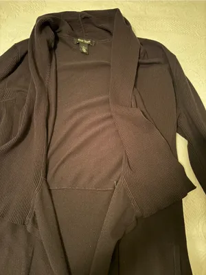 White House Black Market Black Draped Cardigan thumbnail 7