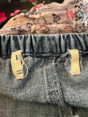 Free People We The Free Alani Pull-On Chambray Denim Ruffle Shorts Boho Blue M thumbnail 5
