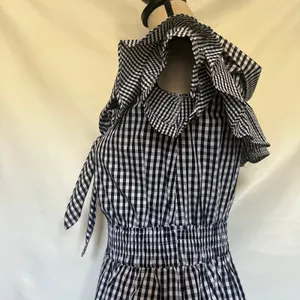 Her Entire Name Says Grace Gingham Dress Sz S Ruffle Cottage Coquette Prairie thumbnail 7