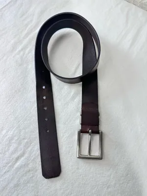 Levi's Rugged Dark Brown Leather Belt Sz 40 Brushed Nickel Western thumbnail 10