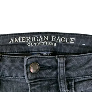 American Eagle Gray‎ Super Hi Rise Jegging 6 X-Long Distressed Raw Hem Stretch thumbnail 4