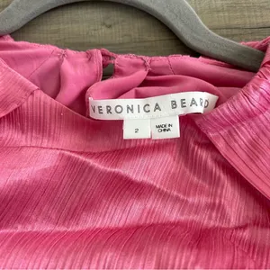 Veronica Beard Gracelynn Long Sleeve Cotton Silk Mini Dress Pink Sherbet 2 thumbnail 7