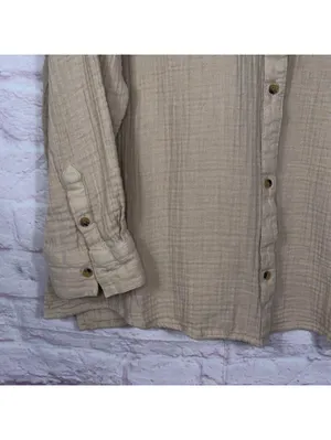 Old Navy XL Beige Long Sleeve Button-Up Shirt thumbnail 4