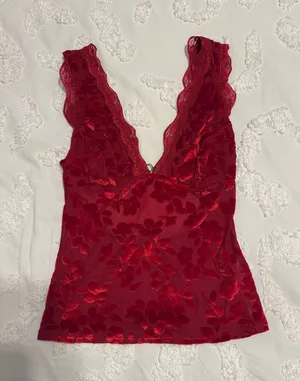 Free People Top Tank Intimately red lace thumbnail 1