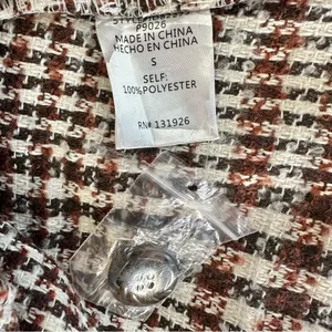 NWT Tea N Rose Brown and White Overall Houndstooth Pinafore Dress Raw Hem thumbnail 8