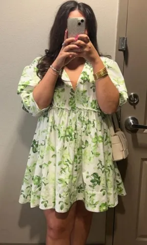 MAEVE V-Neck Tunic Dress in Green Size 3X thumbnail 1