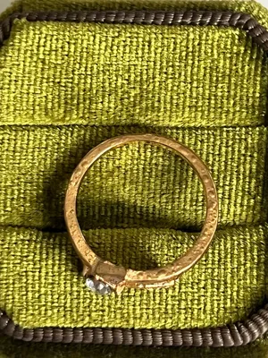 Arrow Ring with Diamond Accent Stainless Steel Golden Ring Size 6 NWT thumbnail 3