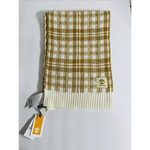 Timberland‎ Buffalo Plaid Knit Scarf in Wheat/Cream Chunky Women’s Unisex OS NWT thumbnail 13