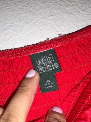 NWOT Wild Fable Red Smocked Maxi Skirt Side Slit Boho Summer XS thumbnail 5