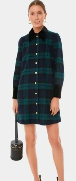 Tuckernuck Blackwatch Twiggy Plaid Wool Blend Dress Size Small Women thumbnail 1