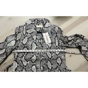 Choosy NWT XS Vintage 90s Faux Snakeskin Leather Trench Coat Duster Jacket Fall thumbnail 10
