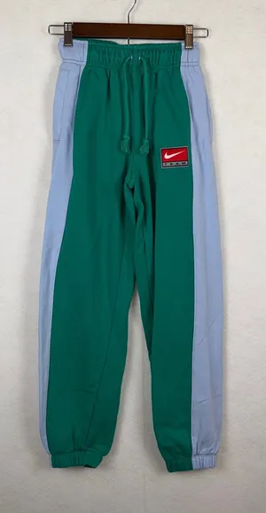 Nike Team Sweatpants XS Green Blue Colorblock Fleece Joggers Retro Athletic thumbnail 1