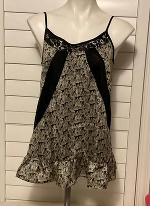 Allen B. By Allen Schwartz Black and Cream Chemise thumbnail 1