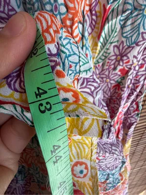 Vintage Floral Boho Handkerchief Hem Midi Dress Medium thumbnail 5