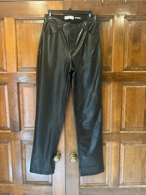 Abercrombie Curve Love 90s Straight Faux Leather Pants 28 6L Ultra High‎ Rise thumbnail 2