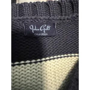John Galt Brandy Melville Blue White Stripes Fisherman Copenhagen Chunky Sweater thumbnail 4