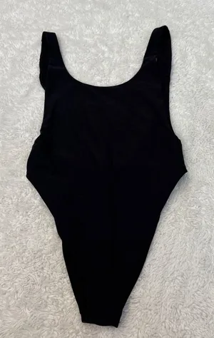 Aerie Black Scoop Neck Low Back One Piece Swimsuit S Beach Resort Classic Sexy thumbnail 1
