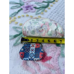 Vintage Floral Cosmetic Bag and Patchwork Kiss Lock Coin‎ Purse Set 2pc thumbnail 7