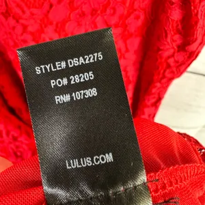 Lulus Womens size XL Royal Treatment Red Lace Midi Skater Dress thumbnail 10